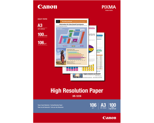 CANON Papel HR-101N 100h A3 High Resolution inkjet paper 106g-SX12 CANON Papel HR-101N 100h A3 High Resolution inkjet paper 106g