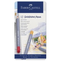 ESTUCHE DE METAL CON 12 LÁPICES DE COLORES ACUARELABLES GOLDFABER. FABER CASTELL 114612 (Espera 4 dias)