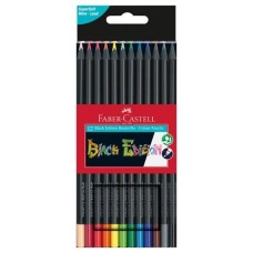 ESTUCHE 12 LÁPICES DE COLORES BLACK EDITION. FABER CASTELL 116412 (Espera 4 dias)