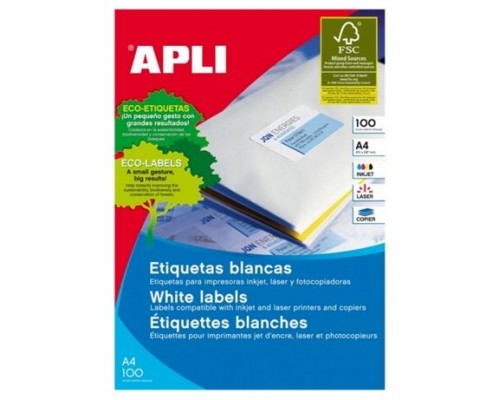 CAJA 100 HOJAS ETIQUETA BLANCA ILC 105X148 1280 APLI (Espera 4 dias)