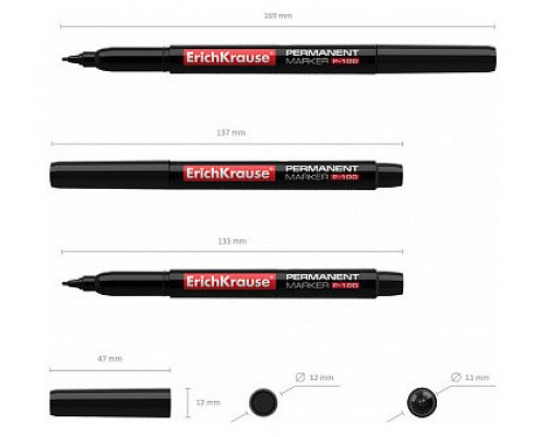 MARCADOR PERMANENTE P-100, COLOR: NEGRO ERICH KRAUSE 12841 (MIN12) (Espera 4 dias)