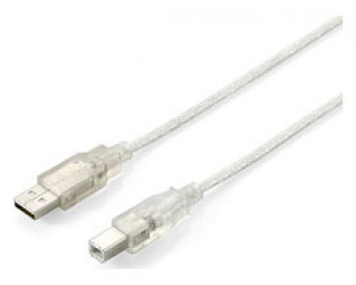 CABLE USB-A  2.0 EQUIP TIPO A - B   TRANSPARENTE 1.8M