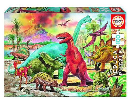 PUZZLE INFANTIL 100 DINOSAURIOS DE 6-8 AÑOS EDUCA BORRAS 13179 (Espera 4 dias)