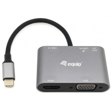 EQUIP ADAPTADOR USB-C 5IN1 HDMI 4K  VGA  USB 3.0 TIPO A + USB-C CARGA 100W