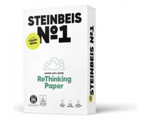 PAQUETE 500H PAPEL RECICLADO 80GR A3 CLASSIC WHITE Nº1 ISO70 STEINBEIS 141689 (MIN5) (Espera 4 dias)