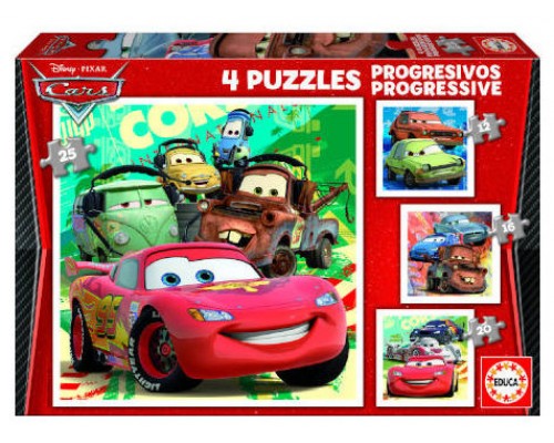 PUZZLE PROGRESIVOS CARS 2 12-16-20-25 DE 3-5 AÑOS EDUCA BORRAS 14942 (Espera 4 dias)