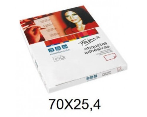 CAJA 100 HOJAS ETIQUETAS ADHESIVAS ILC BLANCA 70X25,4 FABRISA 15299 (Espera 4 dias)