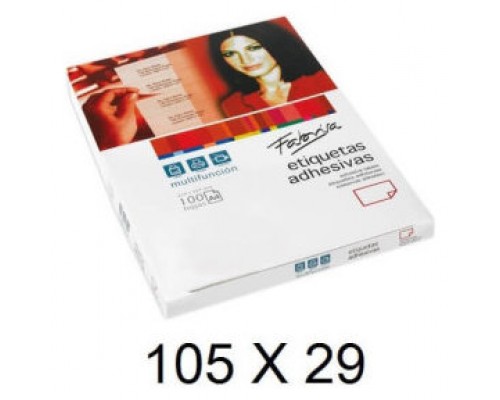 CAJA 100 HOJAS ETIQUETAS ADHESIVAS ILC BLANCA 105X29 FABRISA 15311 (Espera 4 dias)