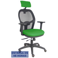 PIQUERAS Y CRESPO Silla Jorquera traslack malla negra asiento bali verde brazos 3D cabecero regulable