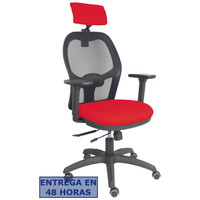 PIQUERAS Y CRESPO Silla Jorquera traslack malla negra asiento bali rojo brazos 3D cabecero regulable