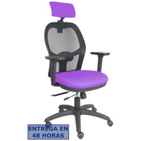 PIQUERAS Y CRESPO Silla Jorquera traslack malla negra asiento bali lila brazos 3D cabecero regulable