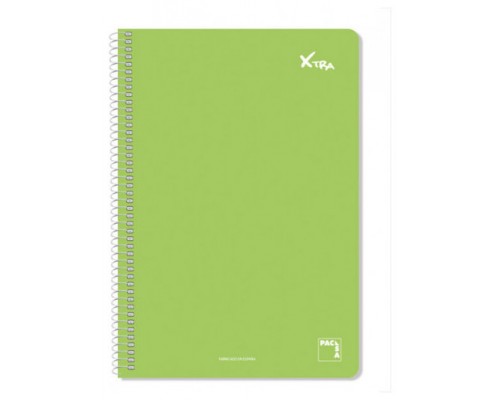 CUADERNO SERIE XTRA 60GR.TAPA CONTRACOLADA FOLIO (215X310MM.) 80 HOJAS CUADRÍCULA 4X4 COLOR VERDE OSCURO PACSA 16078 (MIN5) (Espera 4 dias)