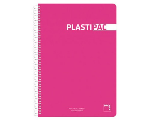 CUADERNO PLASTIPAC 90 GRS. TAPA POLIPROPILENO 4º 80 HOJAS LISO CON MARGEN SURTIDO PACSA 16573 (MIN5) (Espera 4 dias)