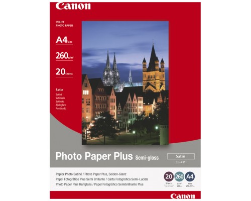 Canon Papel Fotografico Brillo Medio. 20 Hojas. A4. 260g.