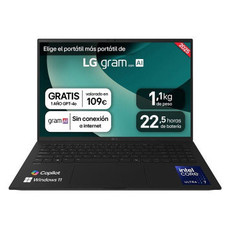 PORTATIL LG GRAM,16",16Z90T, INTEL CORE ULTRA 7, 40,6 CM, 2560 X 1600 PIXELES, 32 GB, 1 TB, WINDOWS 11 HOME (Espera 4 dias)