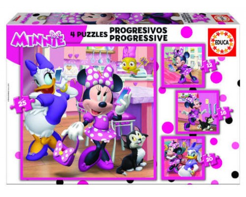 PUZZLE PROGRESIVOS MINNIE HAPPY HELPERS 12-16-20-25 DE 3-5 AÑOS EDUCA BORRAS 17630 (Espera 4 dias)