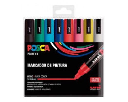 ESTUCHE 8 UDS. PC-5M BASIC POSCA UNIBALL 182634679 (Espera 4 dias)