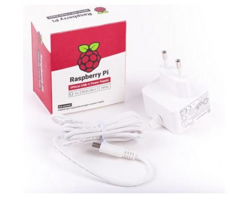 RASPBERRY FUENTE DE ALIMENTACION USB-C 5.1V 3A - BLANCO - PARA RASPBERRY PI 4 (1873421) (Espera 4 dias)