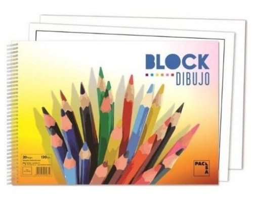 BLOCKS DE DIBUJO COLOURS 130GR.TAMAÑO FOLIO 20 HOJAS LISO CON RECUADRO PACSA 18836 (MIN10) (Espera 4 dias)