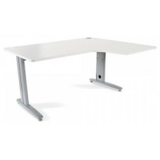 MESA DE OFICINA SERIE METAL FORMA L DERECHA 160X120 GRIS / BLANCO  ROCADA 2051AC04 (Espera 4 dias)