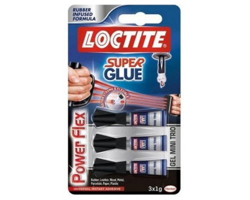 ADHESIVO INSTANTANEO SUPER GLUE-3X1GR. MONODOSIS POWER GEL LOCTITE 2640066 (MIN12) (Espera 4 dias)