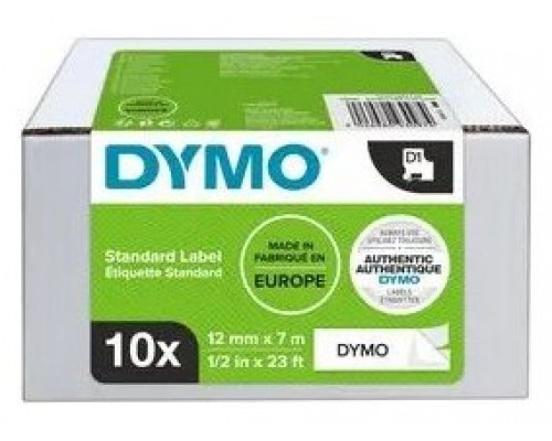 MULTIPACK 10 CINTAS DYMO D1 12MMX7M NEGRO/BLANCO DYMO 2093097 (Espera 4 dias)