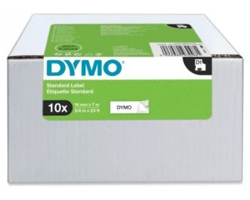 MULTIPACK 10 CINTAS DYMO D1 19MMX7M NEGRO/BLANCO DYMO 2093098 (Espera 4 dias)