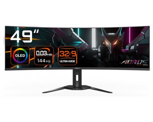 GIGABYTE Monitor de juegos curvo CO49DQ OLED - 5120x1440 (DQHD), 1800R, 144Hz, 0.03ms, KVM, FreeSync Premium Pro, HDMI 2.1 (Espera 4 dias)