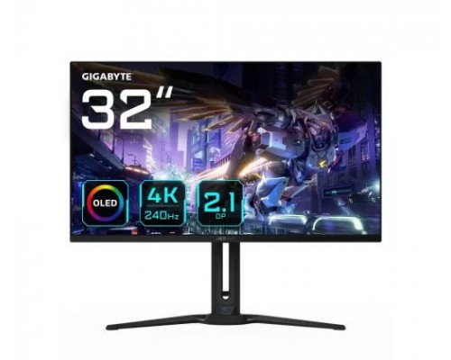 MONITOR GIGABYTE 32" AORUS FO32U2P,OLED,3840X2160 (UHD),0.18PP,1,5M:1,0,03MS,240HZ,2HDMI+2DP+MINIDP+3USB3.2+1TYPE-C,ALTAVOCES (Espera 4 dias)