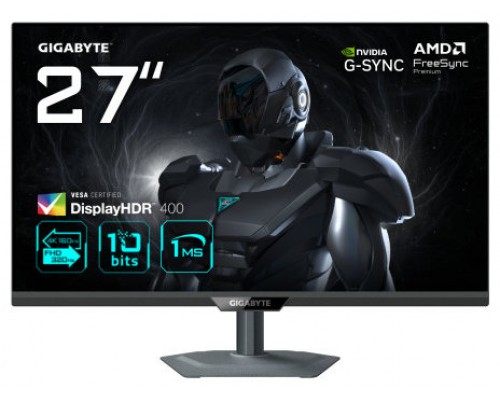 MONITOR GIGABYTE 27" G27Q20,SS IPS,2560X1440 (QHD),16:9,0.5MS,IPS,1000:1,210HZ,2HDMI+1DP+1USB2.0+1 TYPE C,AJUSTABLE,NEGRO (Espera 4 dias)