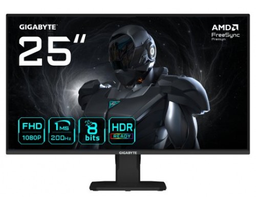 GIGABYTE GS25F2 Monitor Gaming 25" FHD - 1920 x 1080, 200Hz, 1ms, 300 cd/m², Display HDR 10, HDMI 2.0, DisplayPort 1.4 (Espera 4 dias)