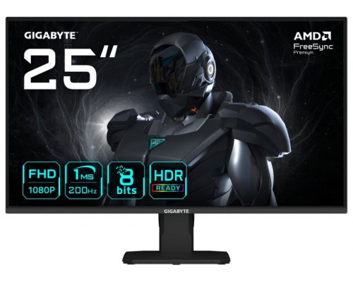 GIGABYTE GS25F2 Monitor Gaming 25" FHD - 1920 x 1080, 200Hz, 1ms, 300 cd/m², Display HDR 10, HDMI 2.0, DisplayPort 1.4 (Espera 4 dias)