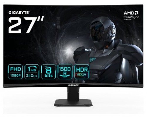 MONITOR GIGABYTE 27" GS27FC2,CURVO,VA 1500R,1920X1080 (FHD),0.31PP,3000:1,1MS,240HZ,2HDMI+1DP (Espera 4 dias)-SX26 MONITOR GIGABYTE 27" GS27FC2,CURVO,VA 1500R,1920X1080 (FHD),0.31PP,3000:1,1MS,240HZ,2HDMI+1DP (Espera 4 dias)