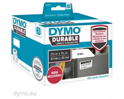 DYMO Etiqueta LW DURABLE 2-1/4" X 1-1/4" (57MM X 32MM) Papel blanco