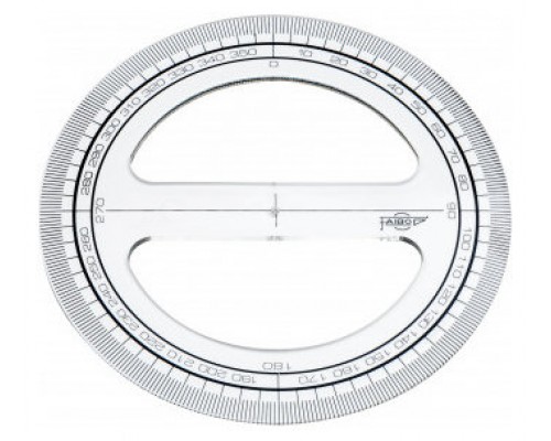 CIRCULO TRANSPARENTE EN PLASTICO INYECTADO GRADUADO Y BISELADO 12 CM. FAIBO 220 (Espera 4 dias)