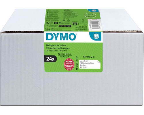 DYMO Etiqueta LW Multipack multifunci&oacute;n 19X51mm - VALUE PACK (24 Rollos de 500 etiquetas)