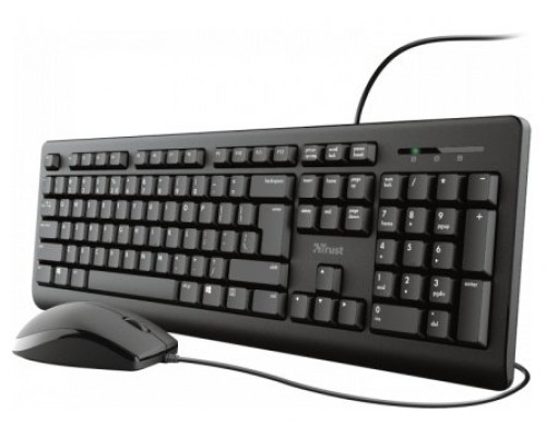 TECLADO Y MOUSE TRUST TKM-250 SILENCIOSO RESISTENTE A