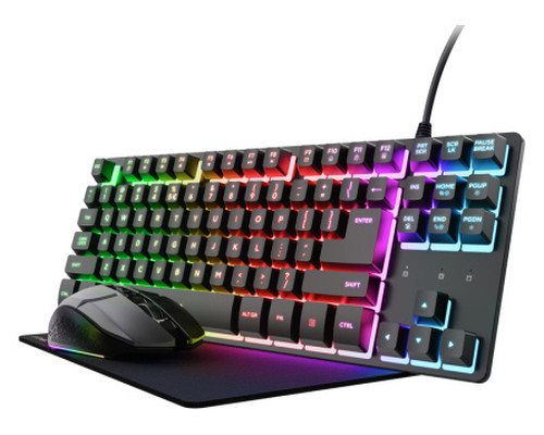 Trust GXT 794 3-in-1 Gaming teclado Rat&oacute;n incluido Juego USB QWERTY Espa&ntilde;ol Negro (Espera 4 dias)