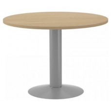 MESA DE REUNIONES REDONDA 100CM DE DIAMETRO. ALTURA 72CM. COLOR: PATA METALICA GRIS / TABLERO ROBLE ROCADA 3005AT08 (Espera 4 dias)