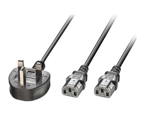 Lindy 30371 cable de transmisi&oacute;n Negro 2,5 m Acoplador C13 2 x (Espera 4 dias)
