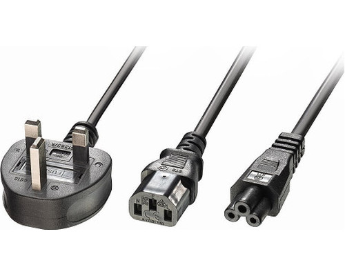 Lindy 30374 cable de transmisi&oacute;n Negro 2,5 m Enchufe tipo G C13 coupler + C5 coupler (Espera 4 dias)