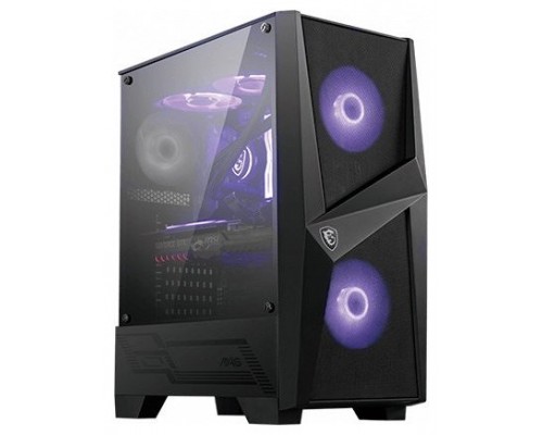 CAJA MSI MAG FORGE 100M,3x2.5"+2x3.5”,3x120MM (RGB) +1x120MM,2xUSB3.2+AUDIO+MICRO,MID-TOWER,NEGRA (Espera 4 dias)