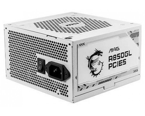 MSI MAG A850GL PCIE5 WHITE unidad de fuente de alimentación 850 W 20+4 pin ATX ATX Blanco (Espera 4 dias)
