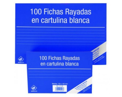 100 FICHAS DE CARTULINA LISA (95X65 MM)  N.º 1 MARIOLA 3111L (Espera 4 dias)