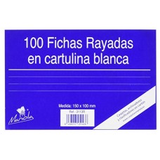 100 FICHAS DE CARTULINA RAYADA  (150X100 MM) N.º 3 MARIOLA 3113R (Espera 4 dias)
