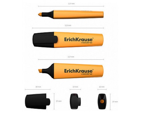 FLUORESCENTE VISIOLINE V-12, COLOR: NARANJA ERICH KRAUSE 32499 (MIN10) (Espera 4 dias)