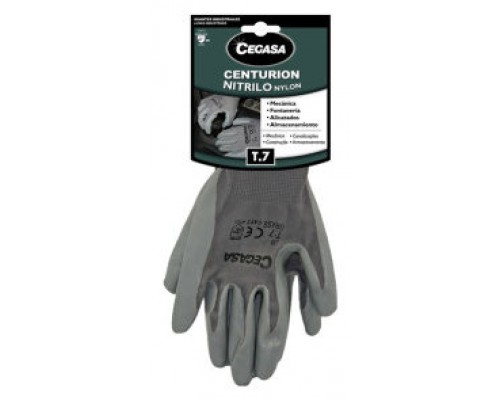 GUANTES DE TRABAJO CENTURION NITRILO/NYLON GRIS T7-PEQUEÑA S CEGASA 327098 (Espera 4 dias)