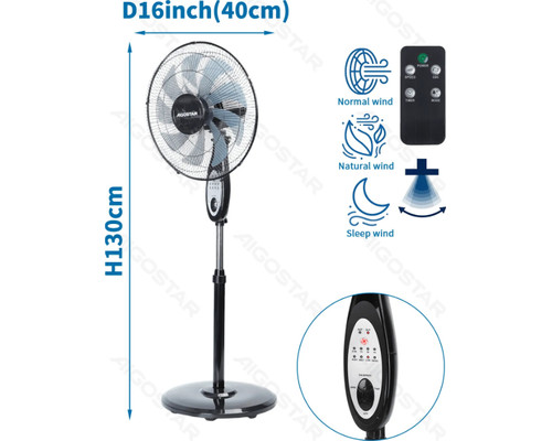 VENTILADOR DE PIE 55W NEGRO AIGOSTAR (Espera 4 dias)-SX14 VENTILADOR DE PIE 55W NEGRO AIGOSTAR (Espera 4 dias)