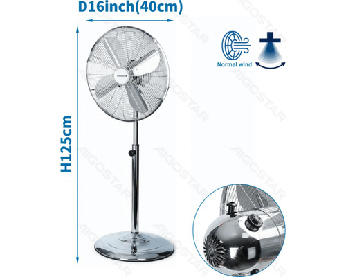 VENTILADOR DE PIE 50W CROMADO AIGOSTAR (Espera 4 dias)-SX16 VENTILADOR DE PIE 50W CROMADO AIGOSTAR (Espera 4 dias)