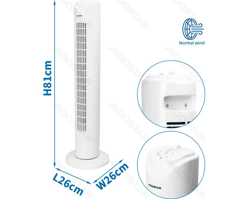 VENTILADOR DE TORRE 45W BLANCO AIGOSTAR (Espera 4 dias)-SX10 VENTILADOR DE TORRE 45W BLANCO AIGOSTAR (Espera 4 dias)